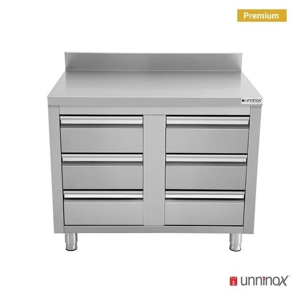 Drawer cabinet with 6 drawers & upstand