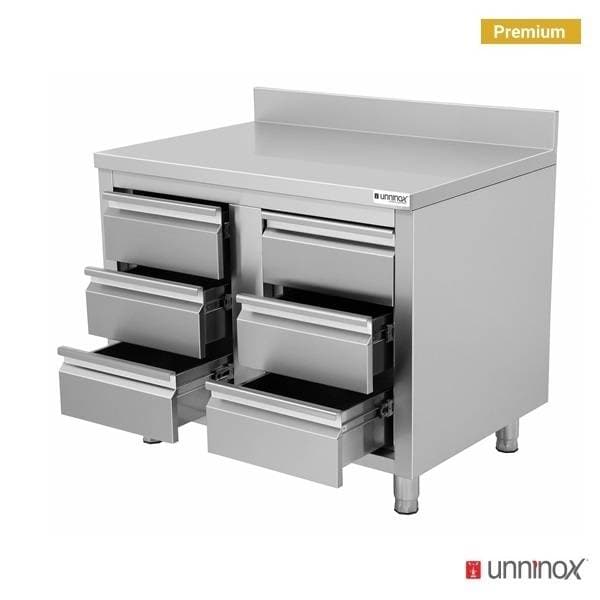 Drawer cabinet with 6 drawers & upstand thumbnail 4