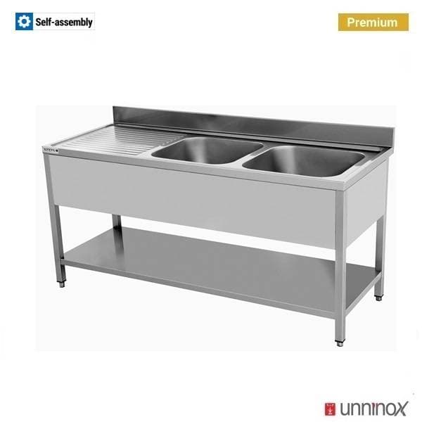 180x70xH85cm – 2 Sinks Right