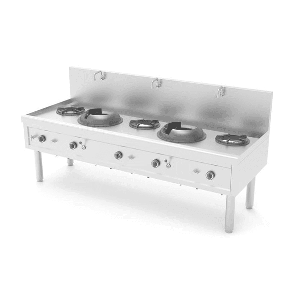 Wok Stove | Gas | 2 Wok Burners + 3 Soup Burners | 82.6kW | 2310x850x1100mm