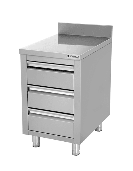 Drawer cabinet with 3 drawers & upstand thumbnail 2