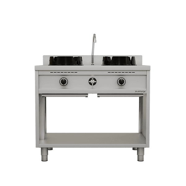 Gas wok stove - 2x15 kW - 2 cooking zone thumbnail 2