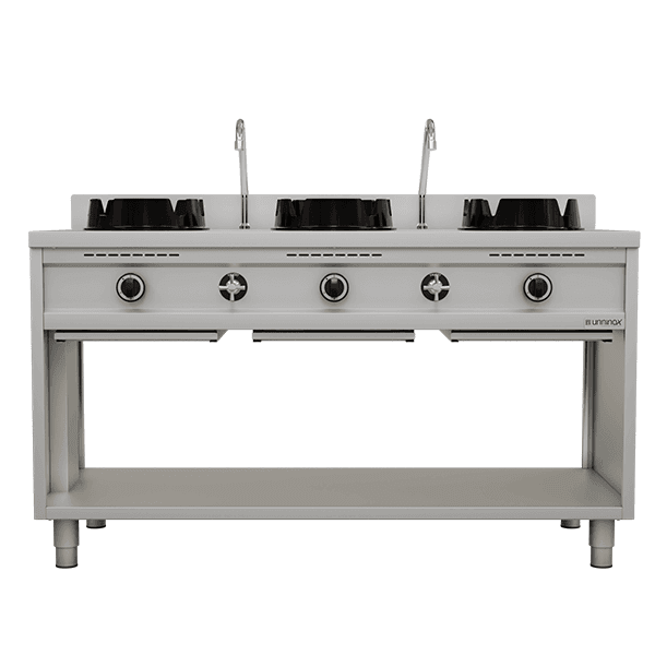 Gas wok stove - 3x15 kW - 3 cooking zone thumbnail 2
