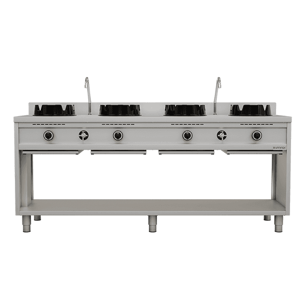 Gas wok stove – 4×15 kW – 4 cooking zone thumbnail 2