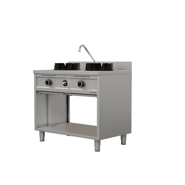 Gas wok stove - 2x15 kW - 2 cooking zone thumbnail 4