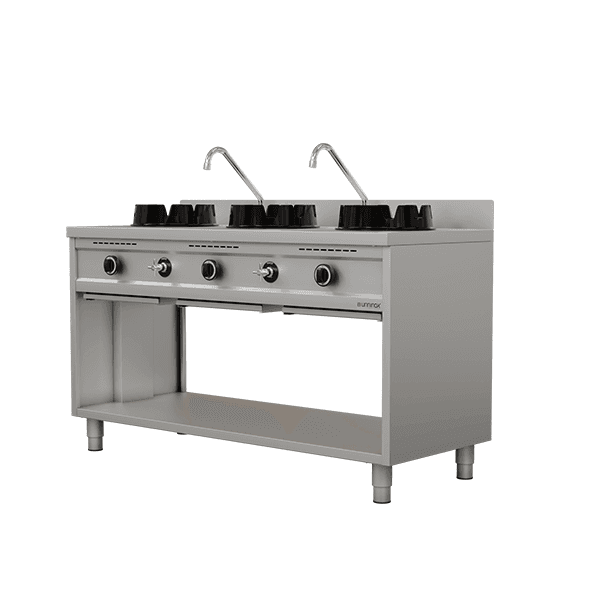 Gas wok stove - 3x15 kW - 3 cooking zone thumbnail 3