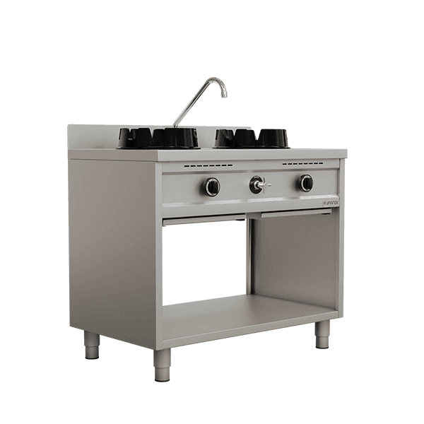 Gas wok stove - 2x15 kW - 2 cooking zone