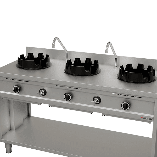 Gas wok stove - 3x15 kW - 3 cooking zone thumbnail 4