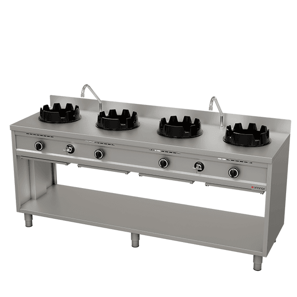 Gas wok stove – 4×15 kW – 4 cooking zone thumbnail 4