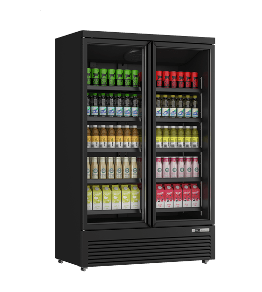 Refrigerator | 1081L | Black | 0°C to +10°C | Fan Cooling | Braked Castors