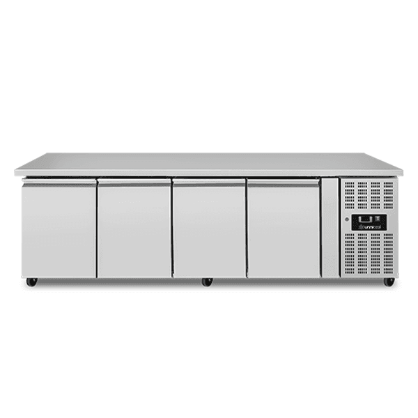 Refrigerated Counter – 4 Doors – Without Upstand - 2230x700x850mm