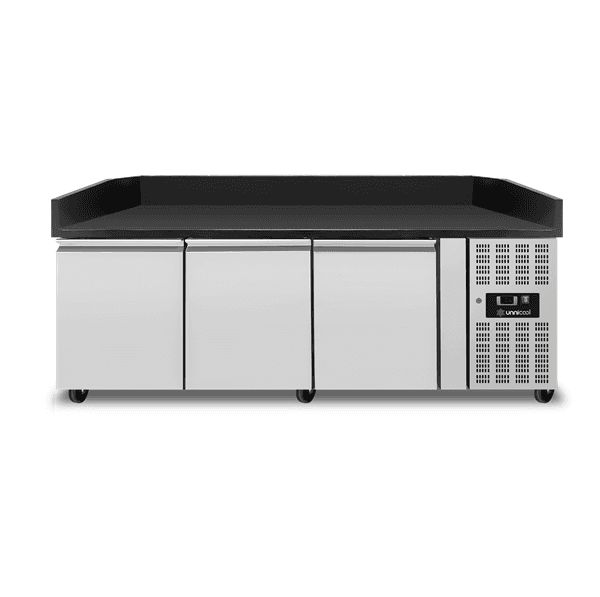 Pizza Counter 3 Doors – Black Granit - 202x80x100cm