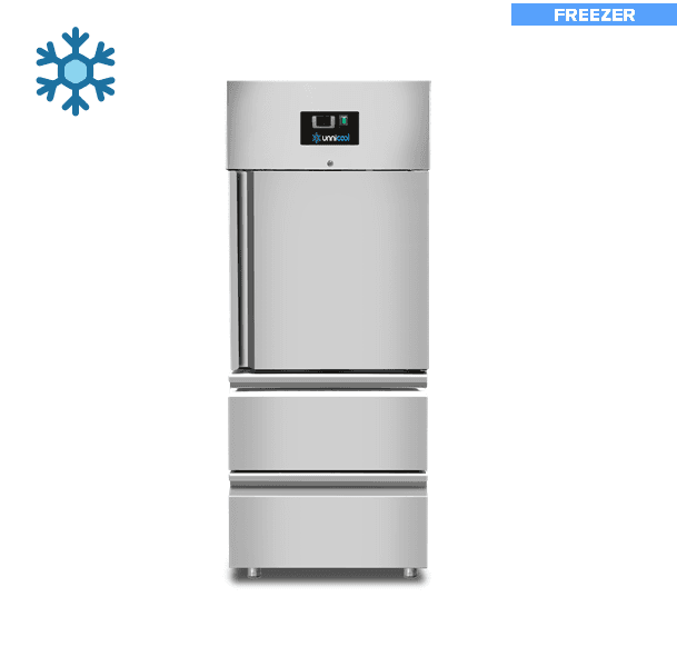 Freezer – 1 Door – GN 2/1 – 650 Liters – 1 Half Door and 2 Drawers