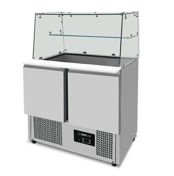 Saladette with glass top | 2 doors | Static cooling | 90x70x85(h)cm thumbnail 2