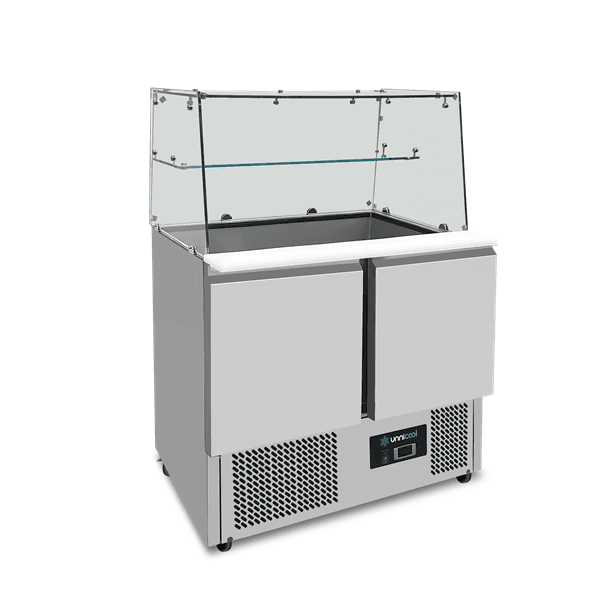 Saladette with glass top | 2 doors | Static cooling | 90x70x85(h)cm thumbnail 3