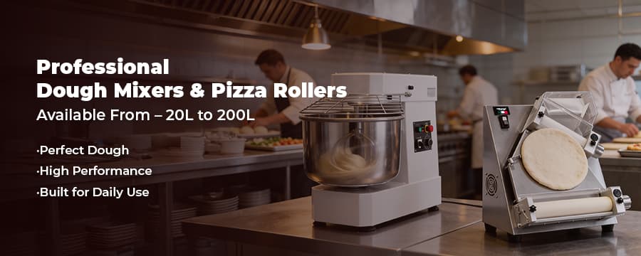 Dough mixers and pizza rollers